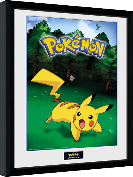 Oprawiony plakat Pokemon - Pikachu Catch