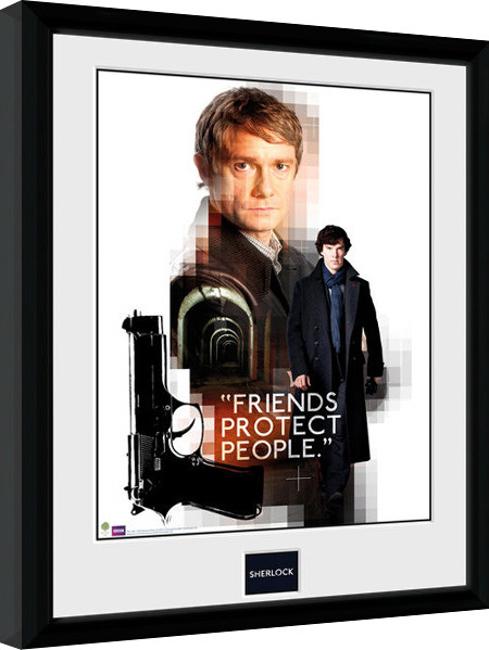 Oprawiony plakat Sherlock - Friends Protect