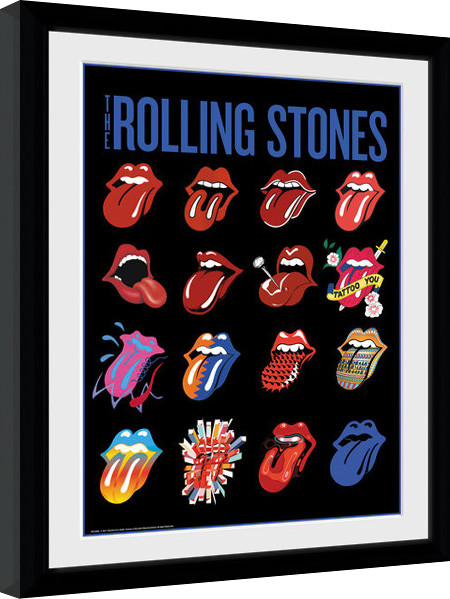 Ingelijste poster The Rolling Stones - Tongues