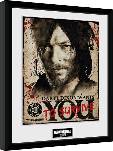 Ingelijste poster The Walking Dead - Daryl Needs You