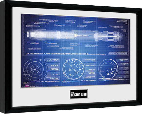 Gerahmte Poster Doctor Who - Sonic Screwdriver