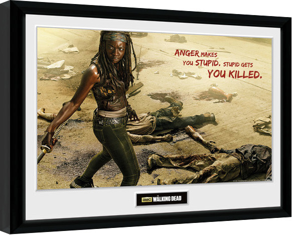 Ingelijste poster The Walking Dead - Michonne Kill