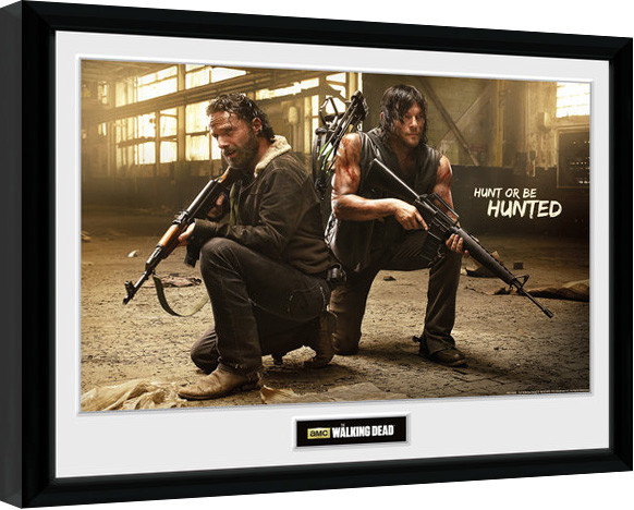 Ingelijste poster The Walking Dead - Rick and Daryl Hunt