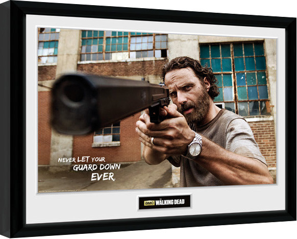 Ingelijste poster The Walking Dead - Rick Gun