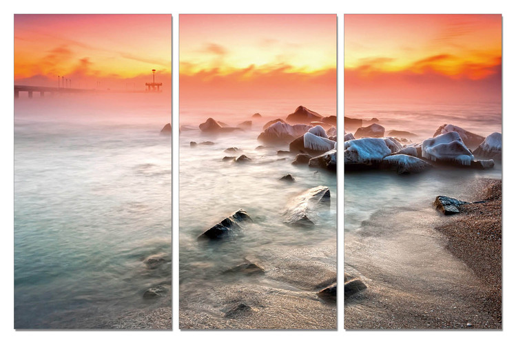 Sunset on the beach Schilderij