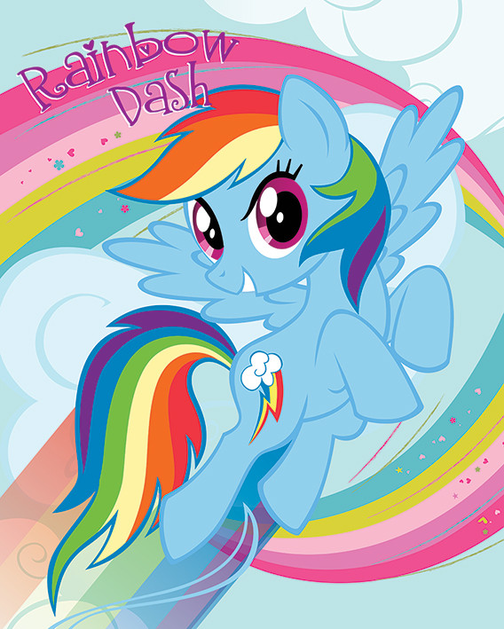Poster, Quadro My Little Pony Rainbow Dash Poster sul muro