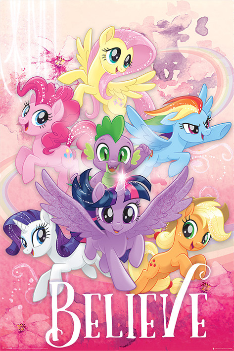 Cartoni Animati Cartoni Dei Mini Pony Mlp Cartoni Di Pony Poster, Quadro My  Little Pony: Movie Believe