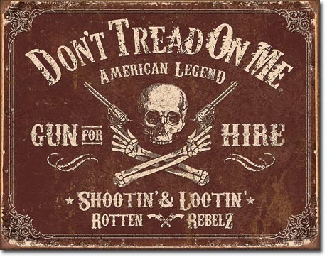 Metallschild DTOM - Gun for Hire
