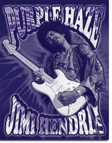 Metallschild Jimi Hendrix - Purple Haze