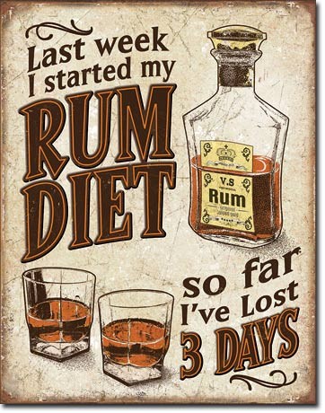 Metallschild Rum Diet