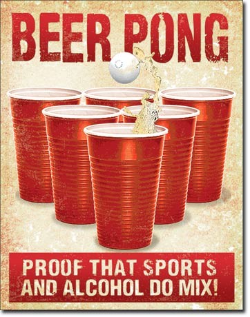 Metallschild Beer Pong