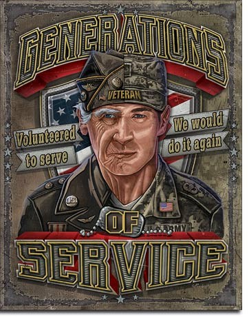 Plechová cedule Generations of Service