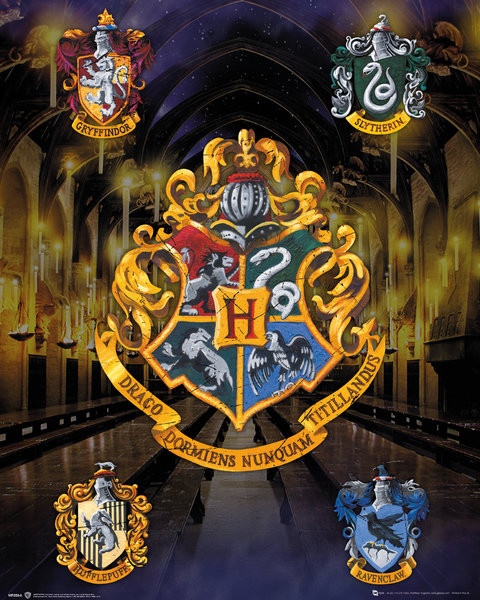 Poster Harry Potter - House Crests