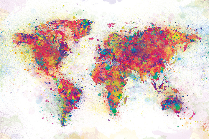 Poster World Map - Colour Splash