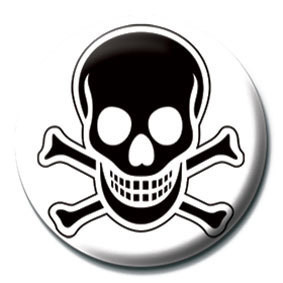 Anstecker SKULL and CROSSBONES - Black