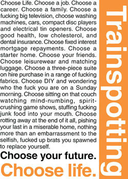 Poster TRAINSPOTTING - choose life