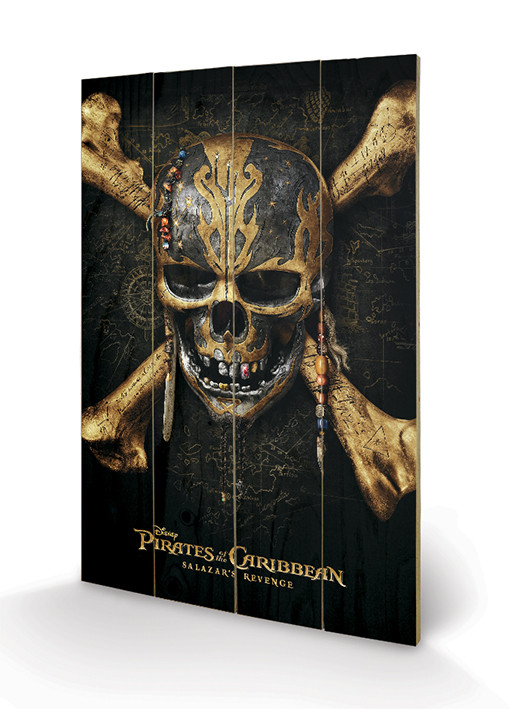 Poster su legno Pirati dei Caraibi - Skull