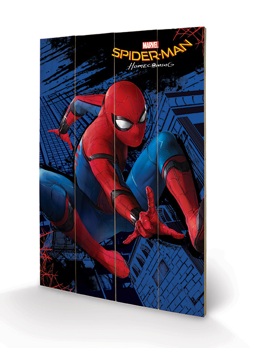 Poster su legno Spider-Man Homecoming - City