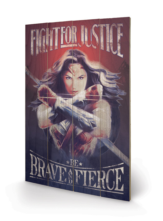 Poster su legno Wonder Woman - Fight For Justice