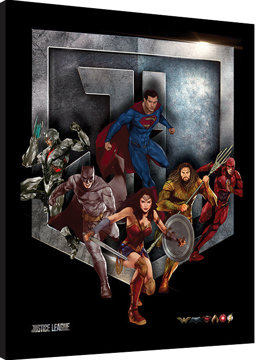 Poster incorniciato Justice League - Heroes Shield