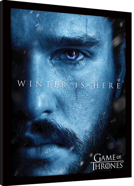 Poster incorniciato Il Trono di Spade - Winter is Here - Jon