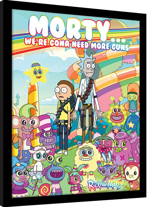 Ingelijste poster Rick and Morty – Cuteness Overload