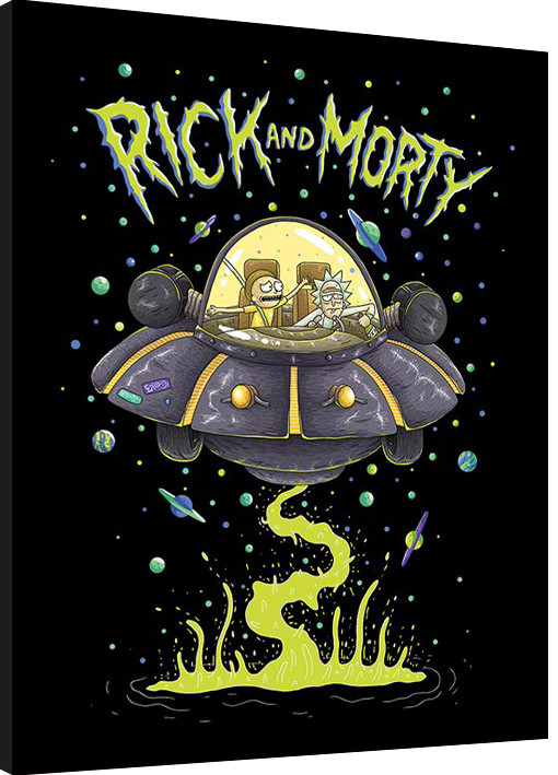 Zarámovaný plagát Rick and Morty - UFO
