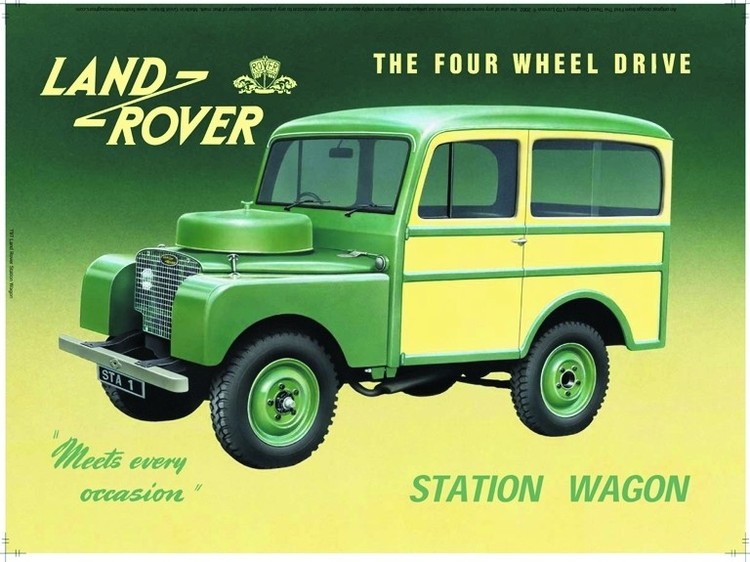 Metallschild Land Rover station wagon