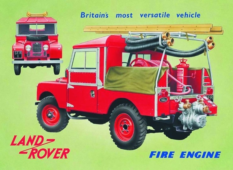 Fém tábla Land Rover fire engine