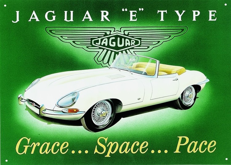 Metalskilt JAGUAR E-TYPE