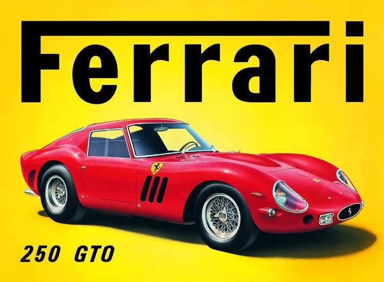 Metallschild FERRARI GTO