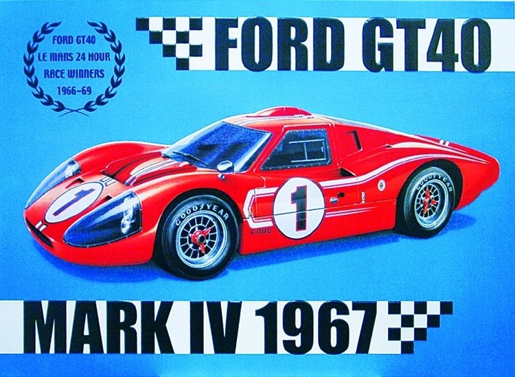 Metallschild FORD GT40