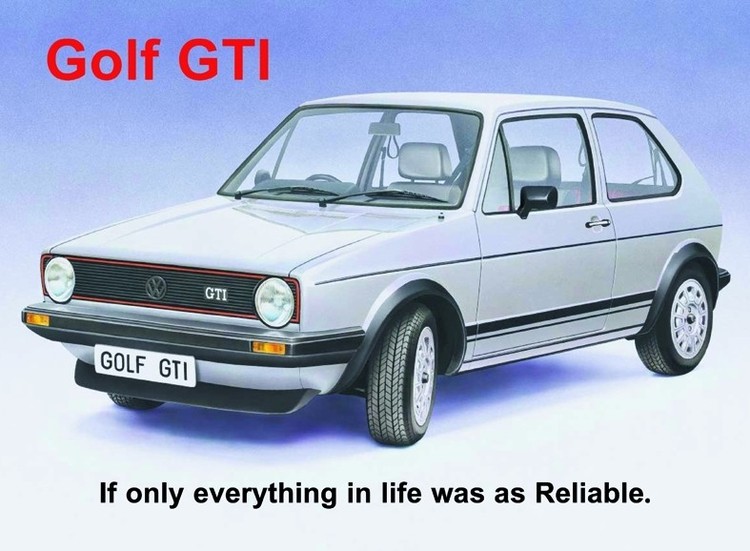 Metallschild VW GOLF GTI