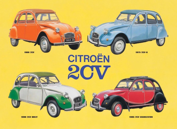 Metallschild 2CV COLLAGE