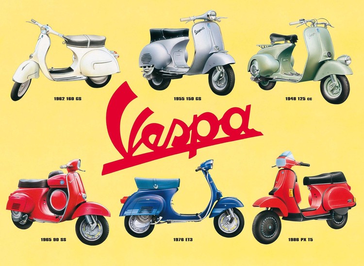 Metallschild VESPA COLLAGE