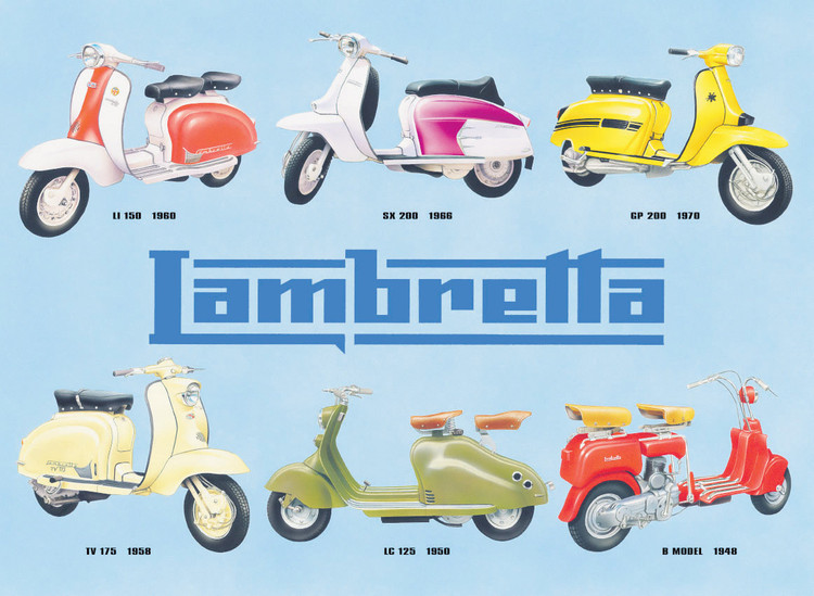 Metallschild Lambretta collage