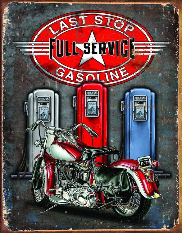 Metallschild LAST STOP GASOLINE