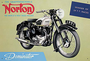 Plechová ceduľa NORTON DOMINATOR