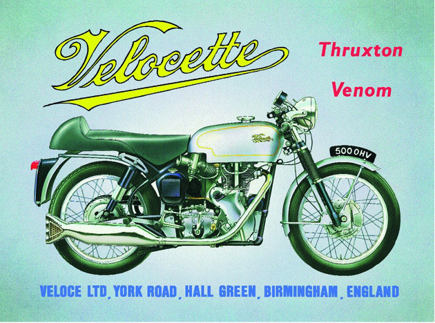 Metallschild Velocette venom