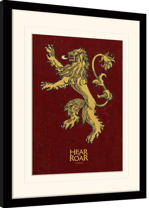 Oprawiony plakat Gra o tron - Lannister