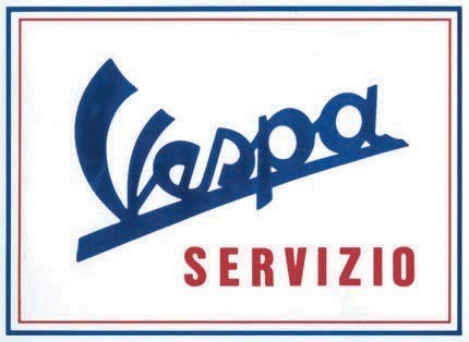 Metallschild Vespa servizio