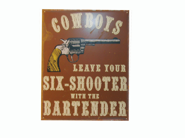 Metallschild COWBOYS/GUNS