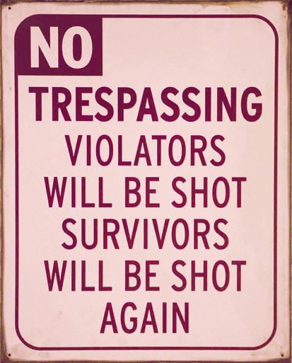 Metallskilt NO TRESPASSING
