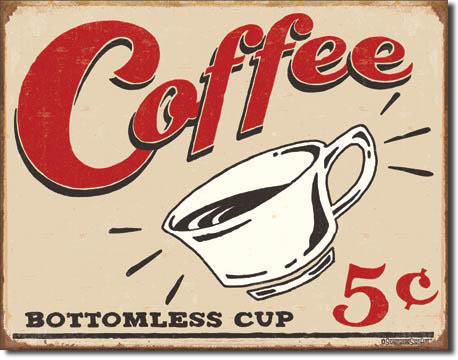 Metallschild VINTAGE COFFEE