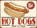 Metallschild VINTAGE HOT DOGS