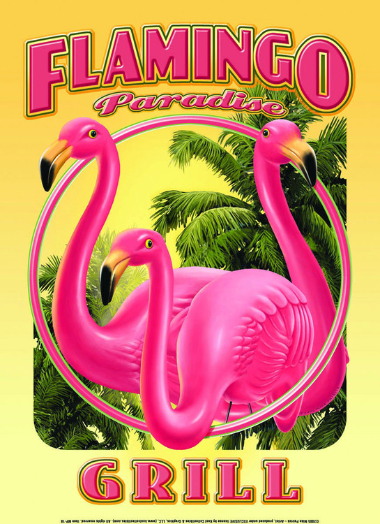 Fém tábla FLAMINGO GRILL