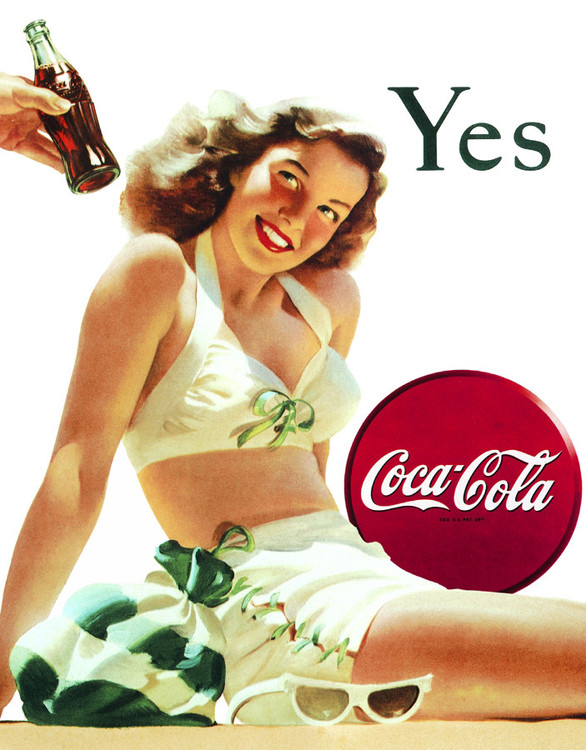 Metallschild COKE YES... WHITE SUIT