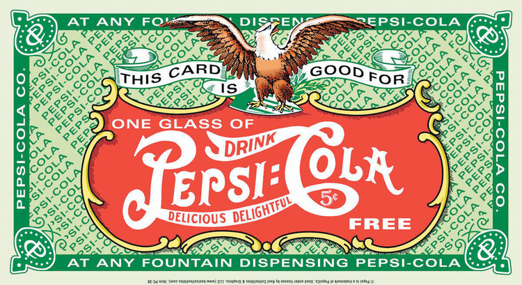 Metallschild PEPSI DRINK CARD