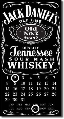 Metallschild JACK DANIEL'S  CALENDAR