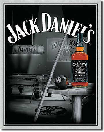 Metallschild JACK DANIEL'S  POOL HALL